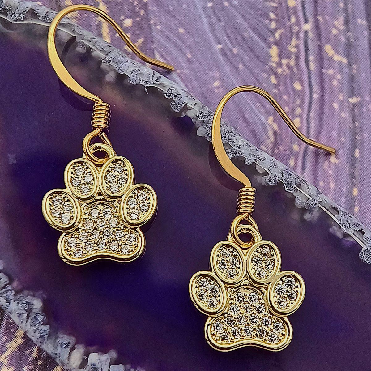 Gold Paw Earring UK