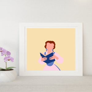 Minimalistic Beauty and the Beast Film Illustration Stampa digitale INSTANT DOWNLOAD