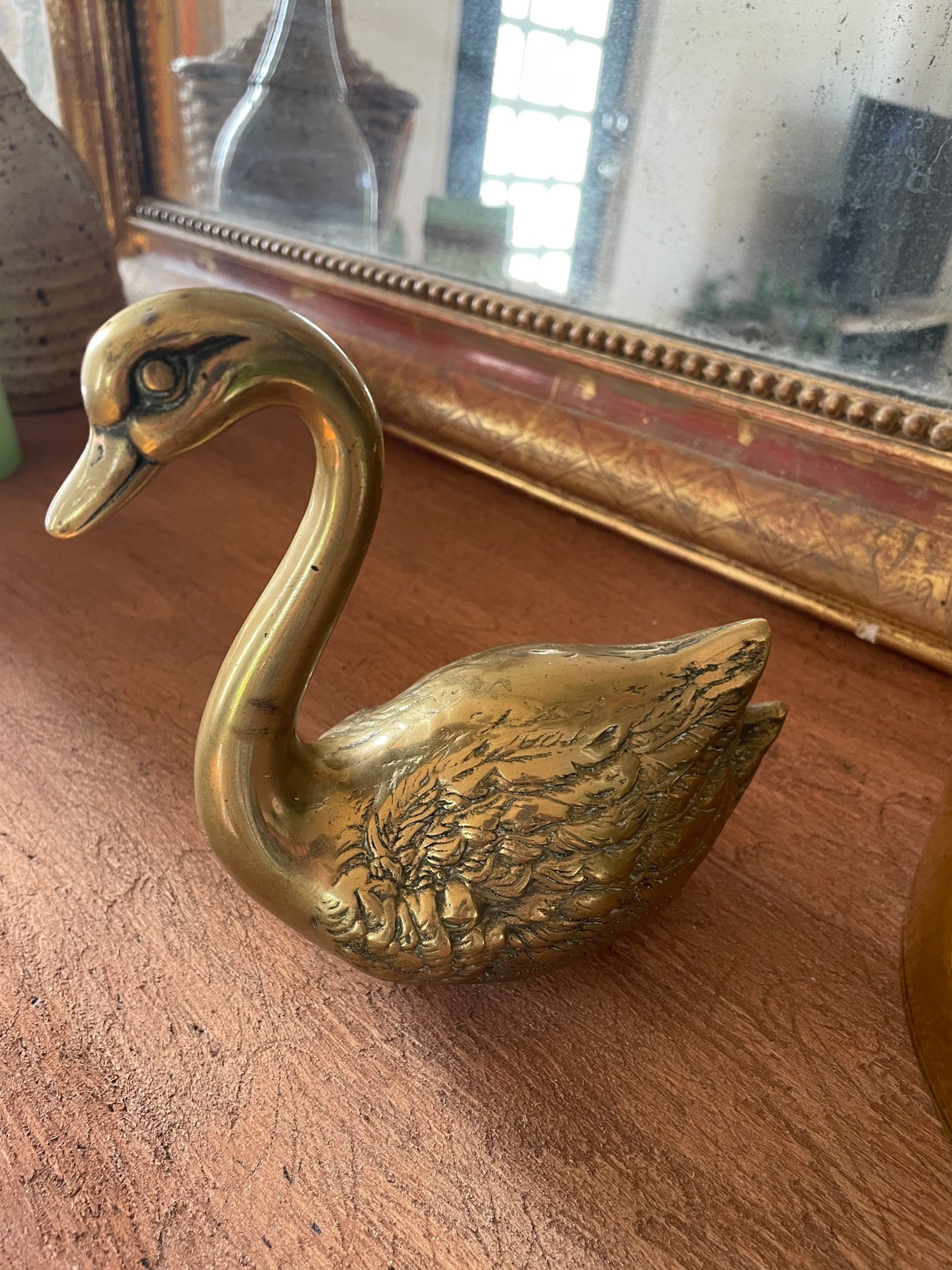 Old swan in french vintage solid brass Etsy
