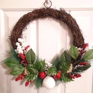 Christmas Wreath  | Free Gift/ | Front Door Wreath | Christmas Decoration | Christmas Sale | Ready to Ship/Christmas Floral