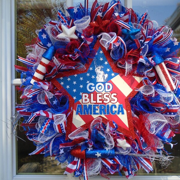 Independence Day | 4th of July | USA Wreath | Patriotic Wreath | 4th of July Decor | Veteran Gift | Independence Day | Patriotic Decor