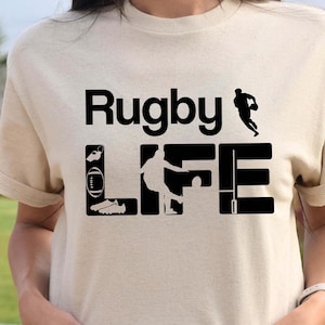 Rugby Life Shirt, Rugby Player Gift, Rugby Lover T-Shirt, Rugby Coach Apparel, Love Rugby Tee, Rugby Mom Shirt, Game Day T-Shirt Sports Gift