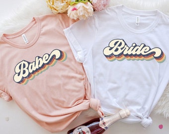 Wine Bachelorette Party Shirts, Bachelorette Party Shirts, Retro Bride Babe Shirt, Bride Shirt, Team Bride Shirt, Bridesmaid Party Shirt