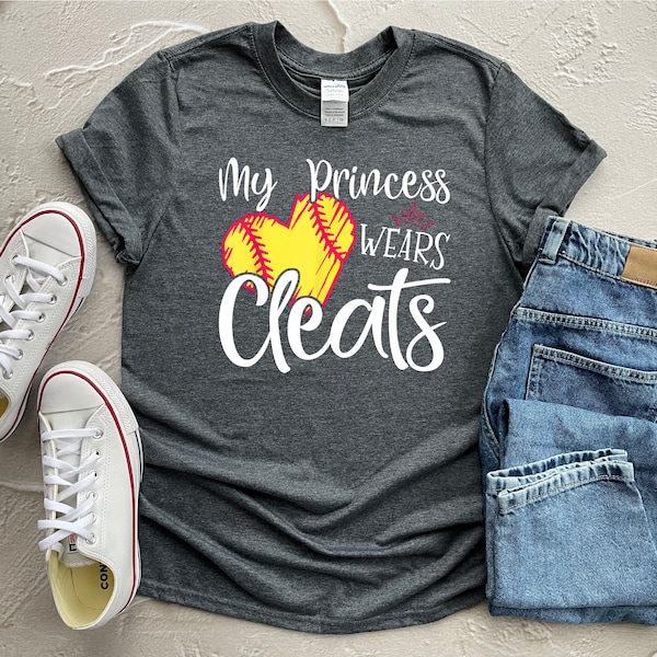 My Princess Wears Cleats Shirt, Softball Mom Shirt, Softball Mama Shirt, Softball Mom Gift, Softball Lover Shirt, Softball Game Day Shirt