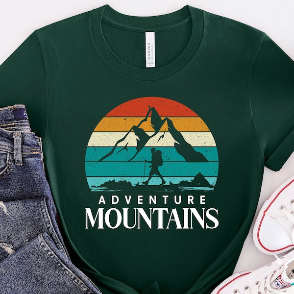 Retro Adventure Mountains Shirt, Vintage Camping Shirt, Funny Camp Shirt, Camp Lover Gift, Camper Family Shirt, Travel Tee Shirt