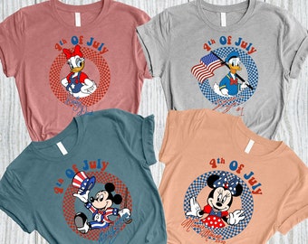 Disney 4th Of July Matching Shirts, Fourth Of July Celebration Shirt, Patriotic Disney Characters Shirt, Disney Family Trip Apparel