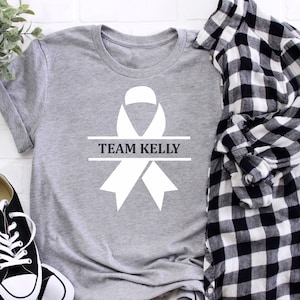 Personalized Lung Cancer Shirt, Custom Lung Cancer Awareness Shirt, Gift For Cancer Fighter, Lung Cancer T-shirt, White Ribbon Shirt