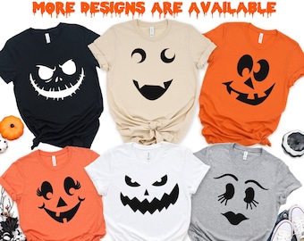 Halloween Shirt,Halloween Party Group T-Shirt,Pumpkin Family Face Shirt,Halloween Family Shirt, Halloween Group Shirt