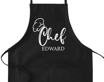 Custom Dad Apron With Name, Personalized Grill Apron For Men, BBQ Apron, Gifts For Dad, Funny Father's Day Gift, Dad Birthday Apron