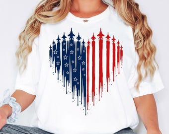 Comfort Colors® Patriotic Shirt, 4th Of July Shirt For Women, American Flag Heart Tee, USA Freedom Graphic T Shirt, Memorial Day Gift