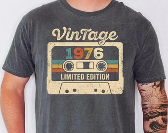 Comfort Colors® Custom Birthday Vintage Shirt Personalized Limited Edition Tee, Retro Cassette Graphic T Shirt