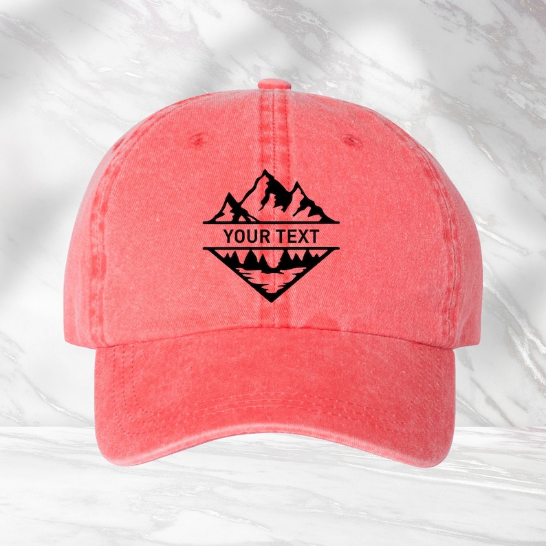 Custom Mountain Cap, Personalized Hiking Hat, Camping Cap, Family Vacation Hat, Adventure Cap, Nature Lover Gift image 4