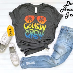 Cousin Crew Matching Shirts, Summer Vacation T-Shirt, Beach Trip Family Shirt, Cousin Group Shirt, Summer Cousin Shirt, Palm Sunglasses Tee image 6