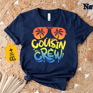 Cousin Crew Matching Shirts, Summer Vacation T-Shirt, Beach Trip Family Shirt, Cousin Group Shirt, Summer Cousin Shirt, Palm Sunglasses Tee image 7