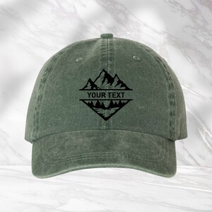 Custom Mountain Cap, Personalized Hiking Hat, Camping Cap, Family Vacation Hat, Adventure Cap, Nature Lover Gift image 6