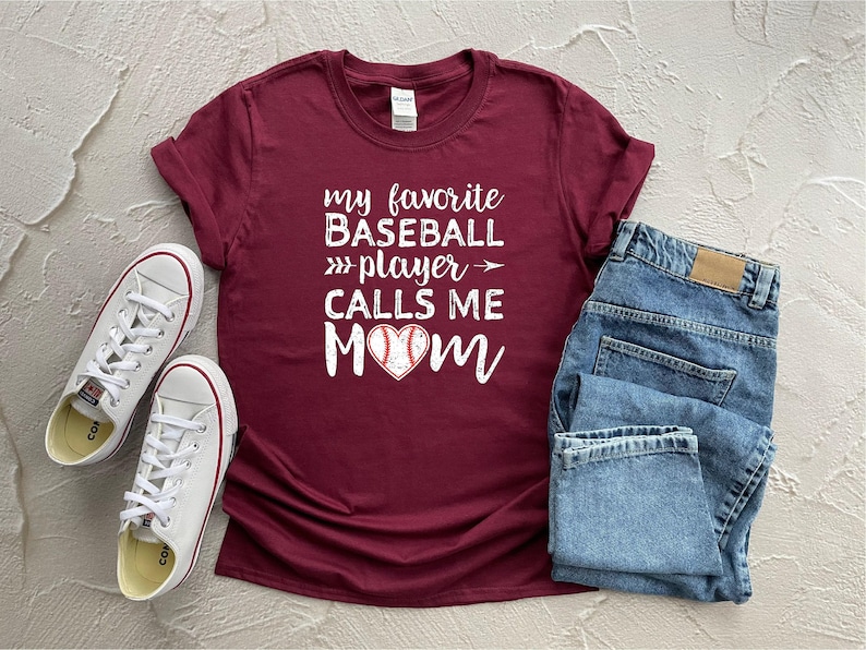 My Favorite Baseball Player Calls Me Mom Shirt, Baseball Mom Shirt, Love Baseball Tshirt, Womens Shirt, Baseball Fan Shirt, Baseball Tee image 2