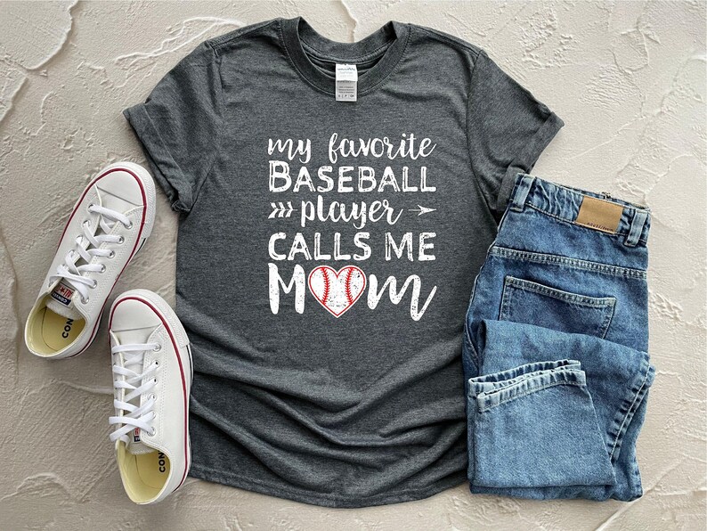 My Favorite Baseball Player Calls Me Mom Shirt, Baseball Mom Shirt, Love Baseball Tshirt, Womens Shirt, Baseball Fan Shirt, Baseball Tee image 4