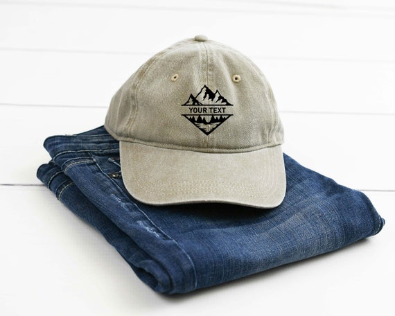 Custom Mountain Cap, Personalized Hiking Hat, Camping Cap, Family Vacation Hat, Adventure Cap, Nature Lover Gift