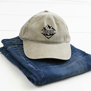 Custom Mountain Cap, Personalized Hiking Hat, Camping Cap, Family Vacation Hat, Adventure Cap, Nature Lover Gift image 9