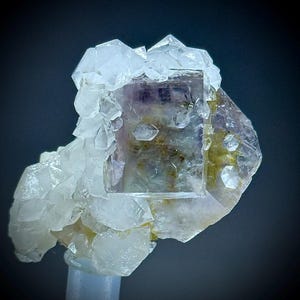 Transparent Fluorite with Drusy Quartz  in perfect  Conditions #417#