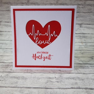 Hochzeitskarte, Glückwunschkarte Hochzeit, Gratulationskarte Heirat