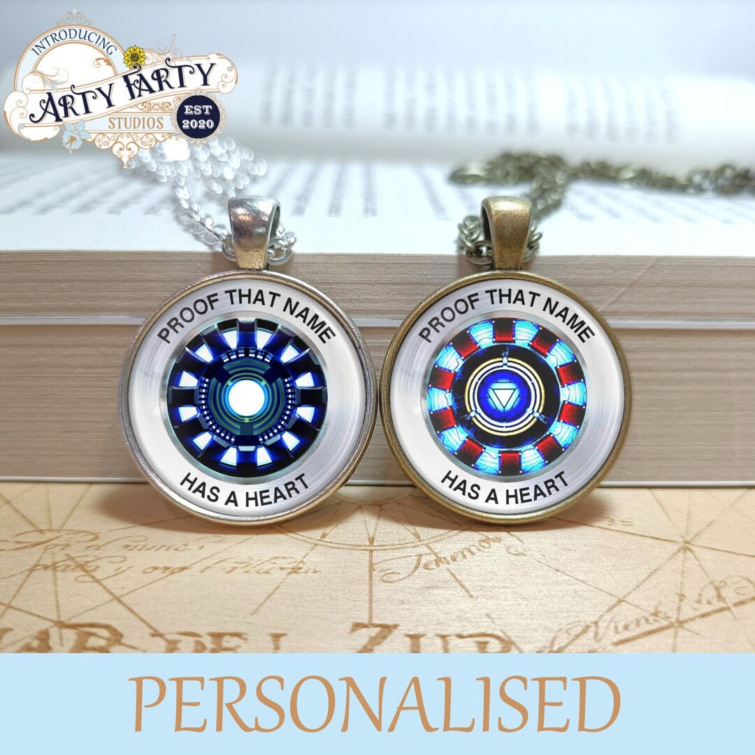 Personalised Iron Man Necklace Arc Reactor Iron Man Necklace Etsy