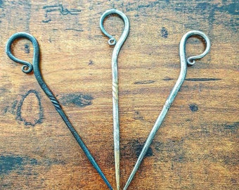 Forged Steel Hair Pin, Hair Accessory, Hair Fork, Bun Holder, Gift for Wife, Gift for Her