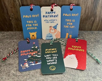 Gift Hang Tags (Set of 5) | For Christmas, holidays, birthday celebrations