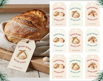 Editable Sourdough Gift Tags | Rustic Bread Labels (Canva Template)