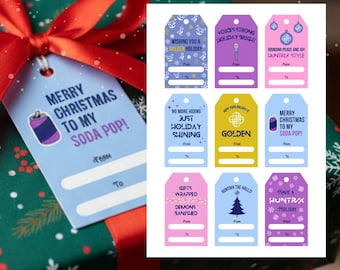 Kpop Christmas Gift Tags: Anime-Inspired Holiday Labels (Digital Download)