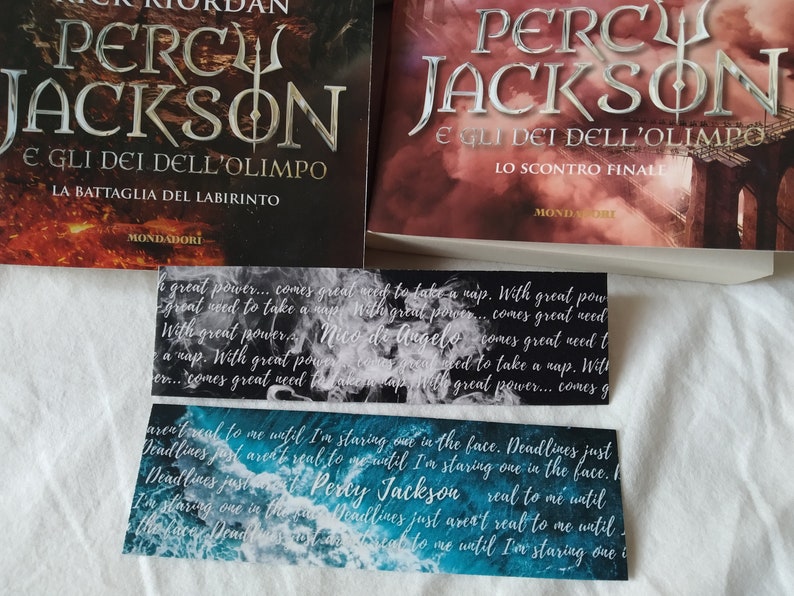 percy jackson mini bookmarks etsy