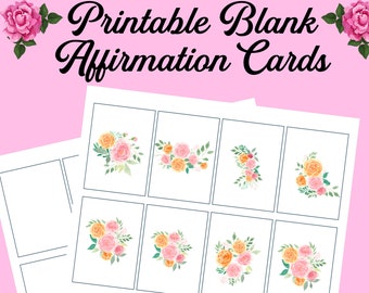 Printable Blank Affirmation Cards Write Your Own - Etsy