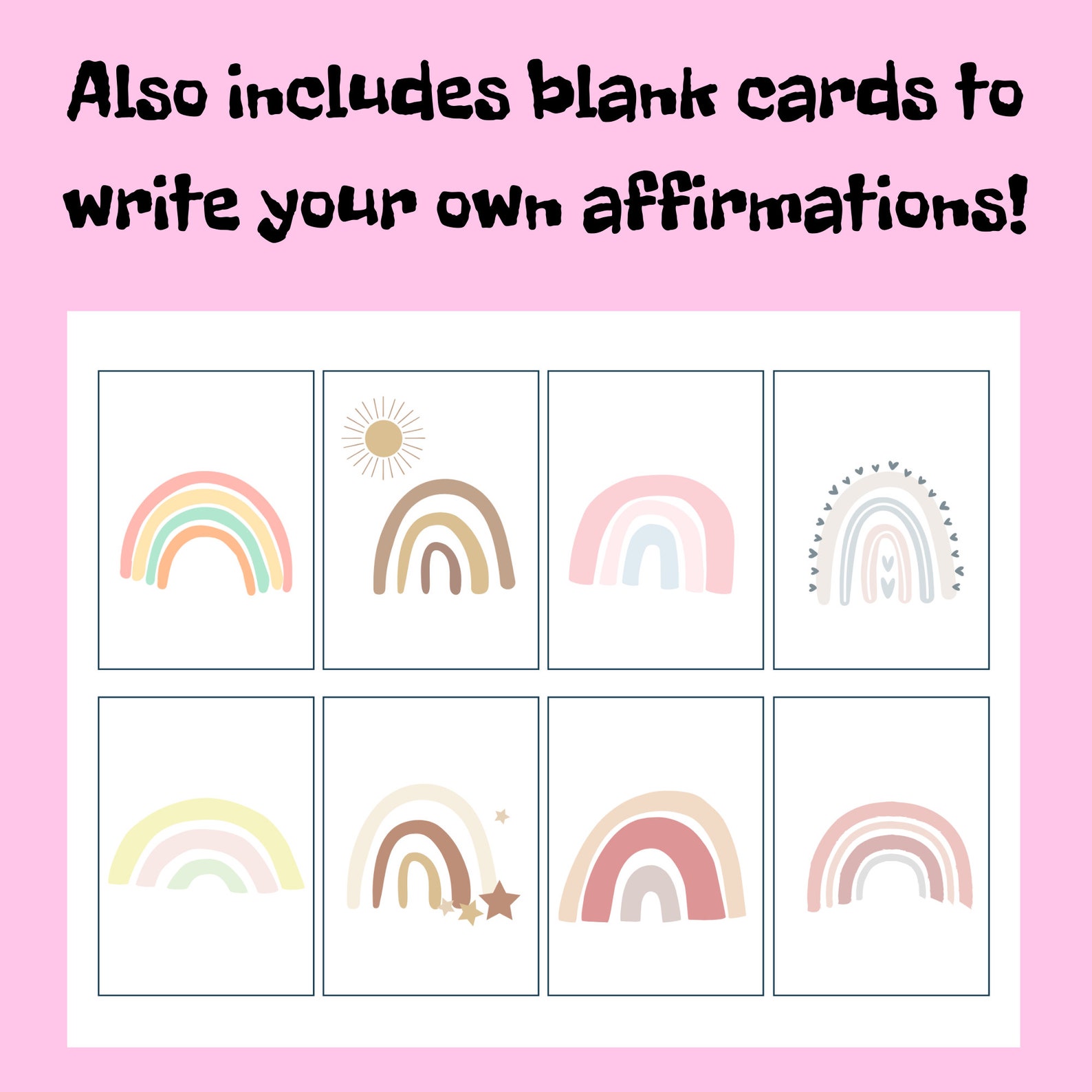Printable Affirmation Cards For Kids Kids Affirmations Back Etsy Canada