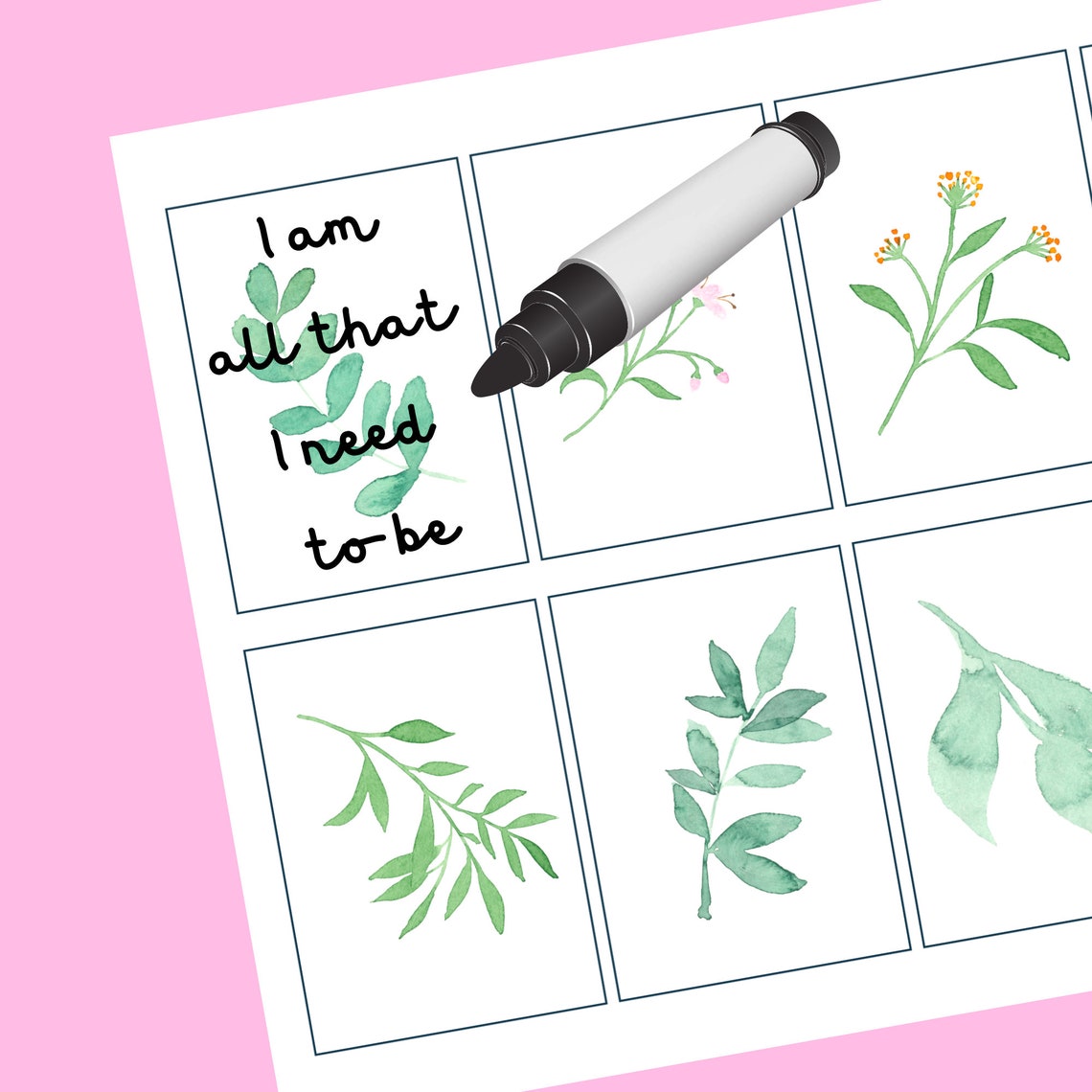 Printable Blank Affirmation Cards, Write Your Own Affirmations, Blank Vision Board Cards, Vision ...
