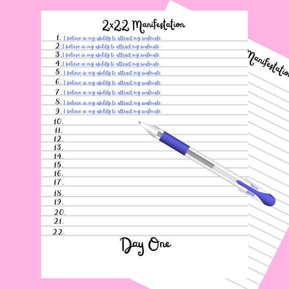 2x22 Manifestation Method Manifestation Technique 2x22 - Etsy