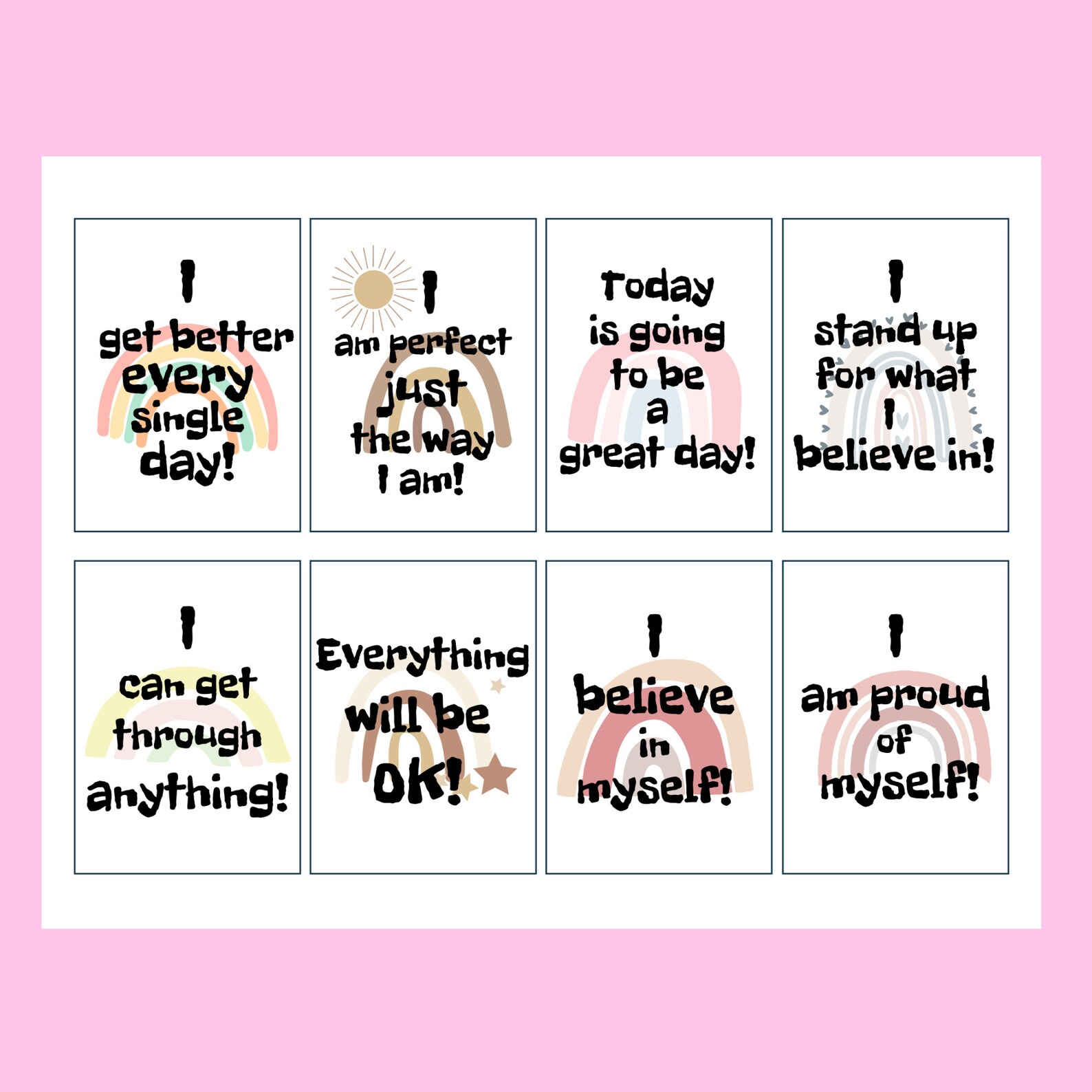 Printable Affirmation Cards Printable World Holiday