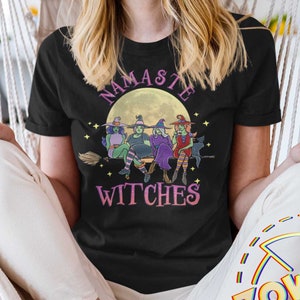 Yoga T-shirt, Namaste heksen, schattige Halloween Yoga Shirt, Grappige Halloween Yoga Witch Shirt, Halloween Workout Tshirts, Womens Workout Shirt