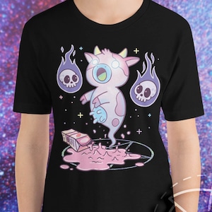 Kawaii Pastel Goth Aesthetic Creepy Cute Strawberry Milk Ghost Cow Skulls Shirt, Pastel Goth Halloween T-Shirt, Kawaii Pastel Goth Tshirt,