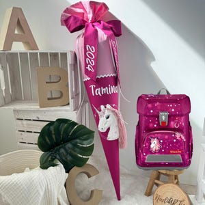 Schultüte Step by Step Sweet Unicorn Nuala | Schultüte Einhorn mit altrosa Mähne pink & altrosé | Zuckertüte Mädchen Einhorn