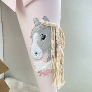 Schultüte Sterne Pferd mit Wollmähne | dezentes rosa & grau | Zuckertüte Mädchen | Schultüte Mädchen mit Namen | Geschwistertüte Namen