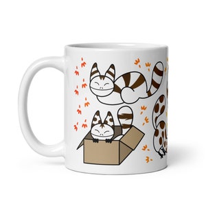 ブラウン ロスキャッツ ホワイト 光沢マグカップ