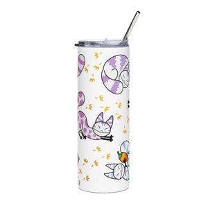 Colorful Tooka Cats Stainless steel tumbler
