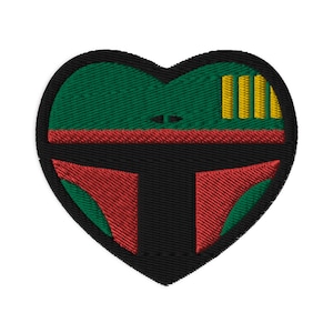 Boba Fett Heart Embroidered patches