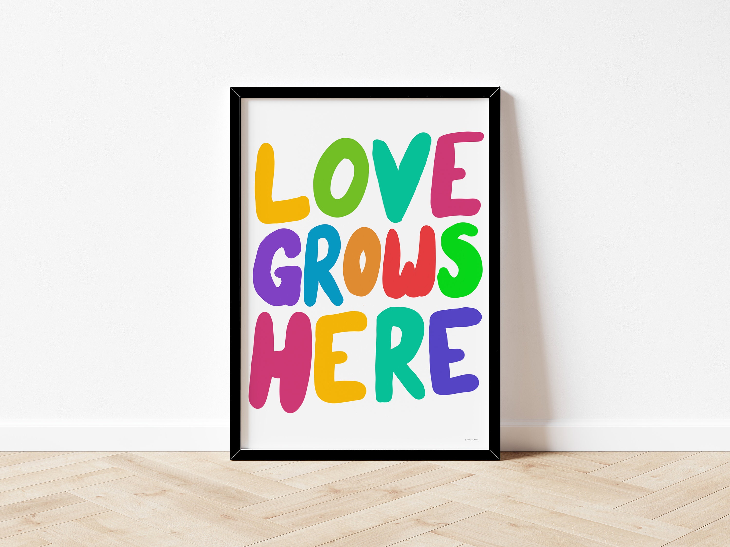 Love Grows Here Print Colourful Print Gift | Etsy