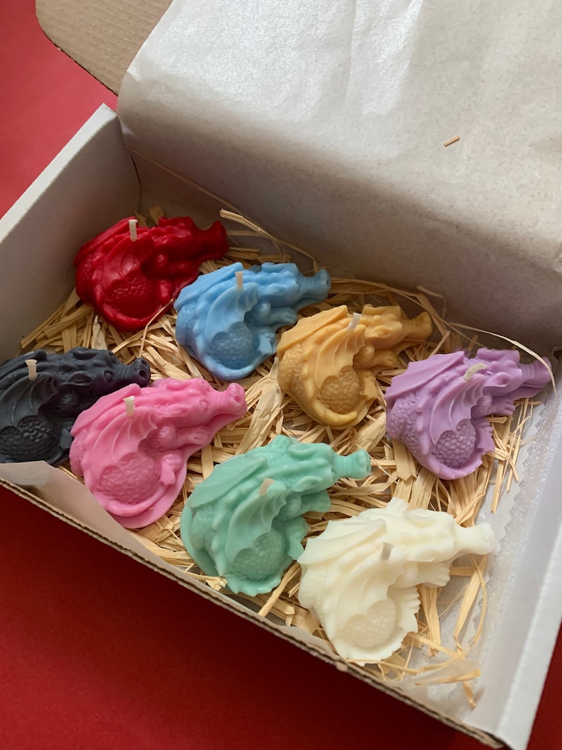 Dragons Candles Gift Box Birthday Party Scented 8 Dragons Etsy