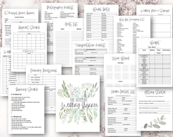 Planificateur de mariage imprimable | cahier de mariage | organisateur de mariage | feuilles de travail de mariage