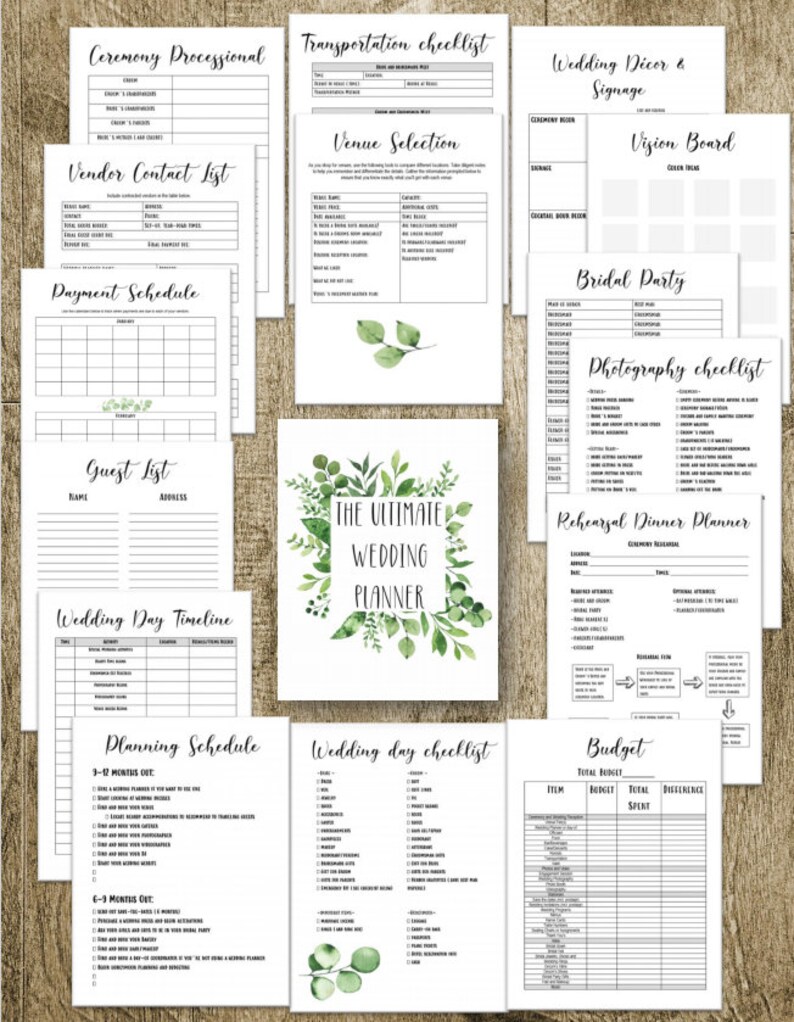 Printable Wedding Planner | Wedding Workbook | Wedding Planner ...