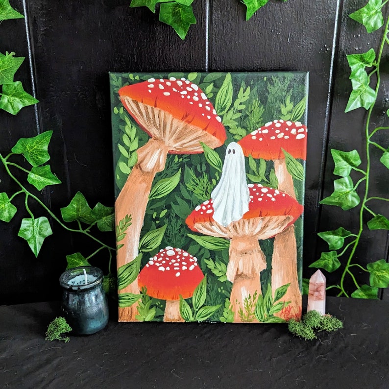 Among the mushroom-Acrylic painting image 1