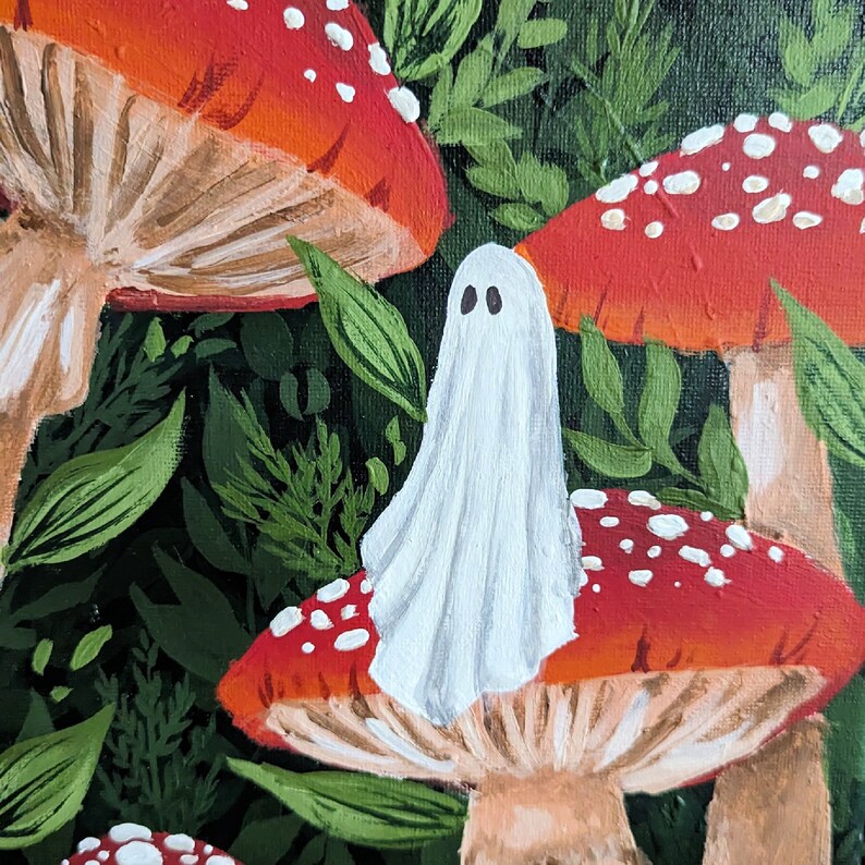 Among the mushroom-Acrylic painting image 3