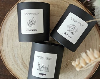 The Eras candles / Taylor Swift inspired candles / Folklore / Evermore / 1989 / The Tortured Poets Department / trending now / Swiftie gift